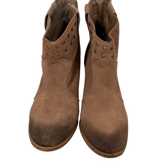 Steve Madden Jessii Suede Brown Leather Heeled Boots Booties Size 8.5 - Picture 7 of 8